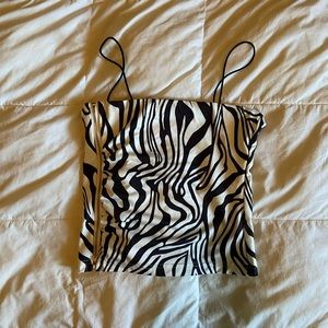 zebra print y2k style crop top